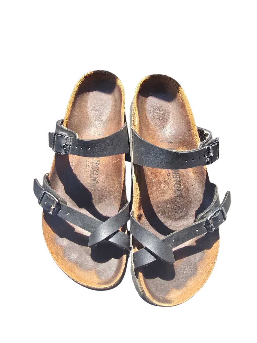 Birkenstock Mayari Black Double-Strap Leather Sandals 38